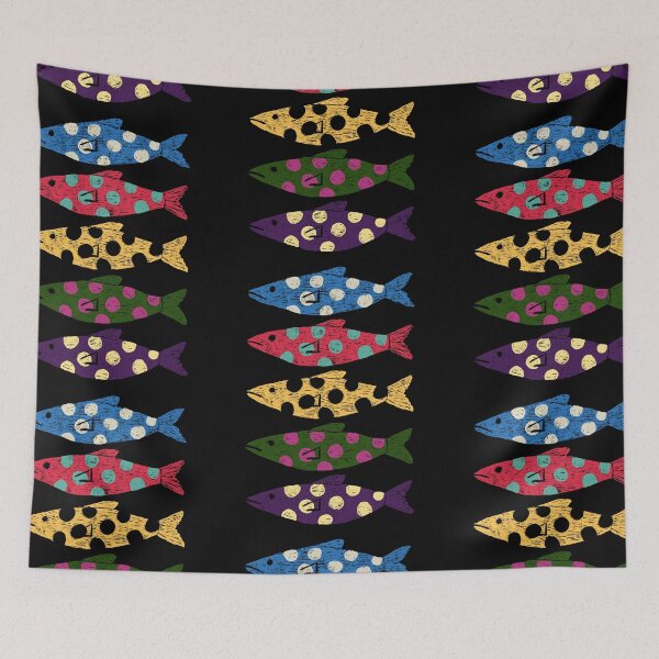 Item preview, Row of Polka Dot Colorful Fish designed and sold by wildjellybeans.