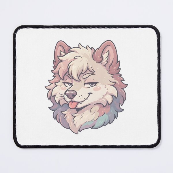 Item preview, Cute Fluffy Wolf Smug Art Sticker – Soft Aesthetic Furry Graphic designed and sold by DuckOddity.