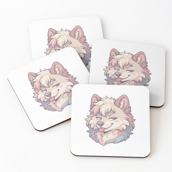 Item preview, Cute Fluffy Wolf Smug Art Sticker – Soft Aesthetic Furry Graphic designed and sold by DuckOddity.