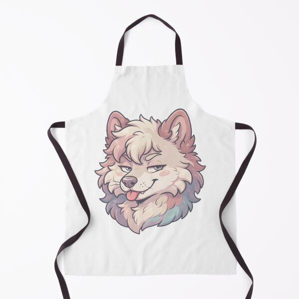 Item preview, Cute Fluffy Wolf Smug Art Sticker – Soft Aesthetic Furry Graphic designed and sold by DuckOddity.