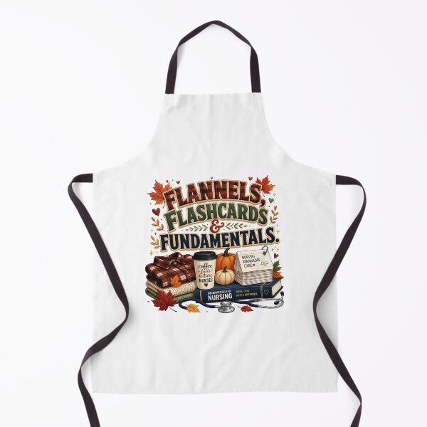 Item preview, Flannels, Flashcards & Fundamentals – Funny Fall Nursing Student Design designed and sold by CuteDesignables.