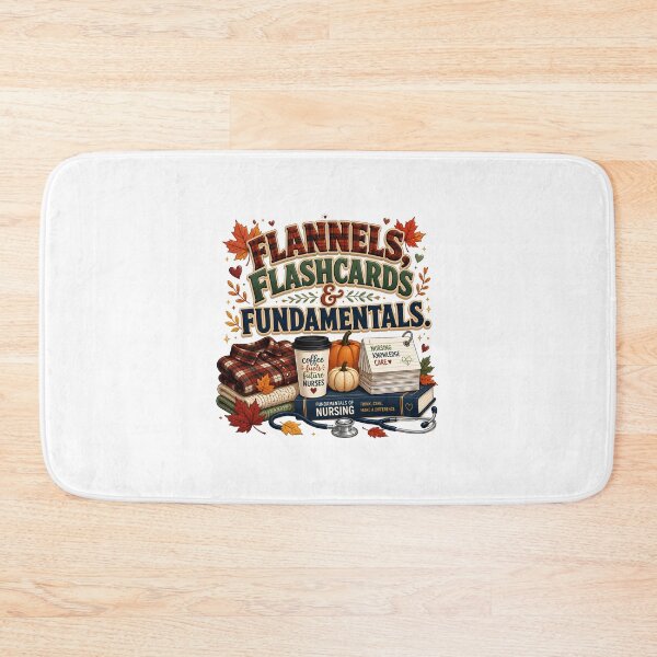 Item preview, Flannels, Flashcards & Fundamentals – Funny Fall Nursing Student Design designed and sold by CuteDesignables.