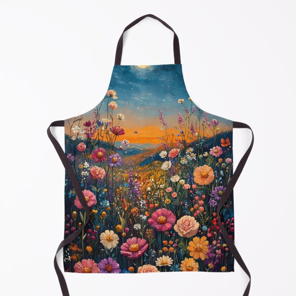 Item preview, An ethereal, enchanted wildflower meadow bathed in moonlight and starry sky designed and sold by Artdavesalzburg.