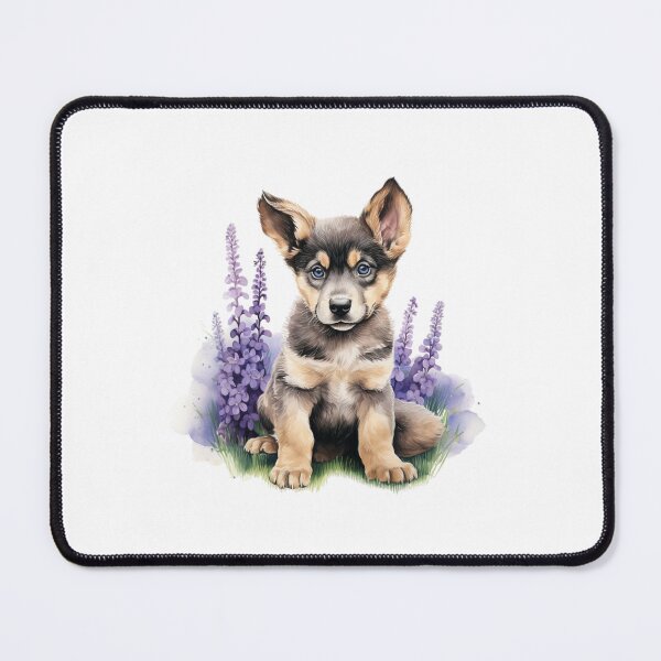 Item preview, Lupine Flower Puppy | Elegant Botanical Floral Art designed and sold by Mandayartstudio.