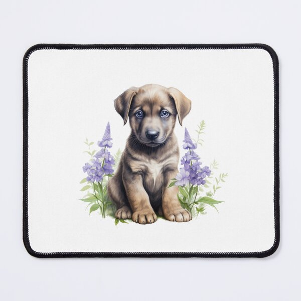 Item preview, Lupine Flower Puppy | Elegant Botanical Floral Art designed and sold by Mandayartstudio.