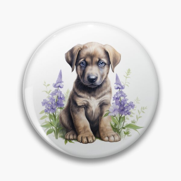 Item preview, Lupine Flower Puppy | Elegant Botanical Floral Art designed and sold by Mandayartstudio.