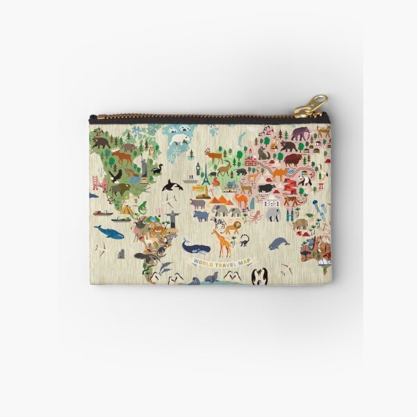 Item preview, Mural - Animal World Map Beige designed and sold by RachelCute.