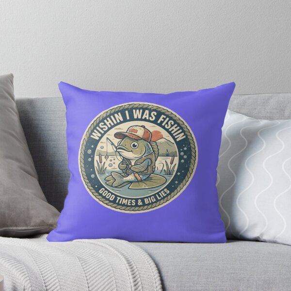 Item preview, Wishin' I Was Fishin' – Vintage Retro Lake Fishing Outdoor Art designed and sold by Evelashop.