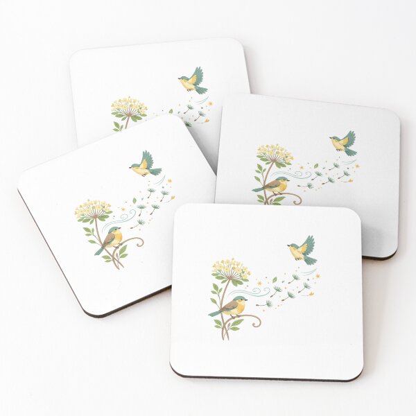 Item preview, Whimsical Songbirds and Wildflowers Cottagecore Nature Bird Art  designed and sold by inkoutninja.