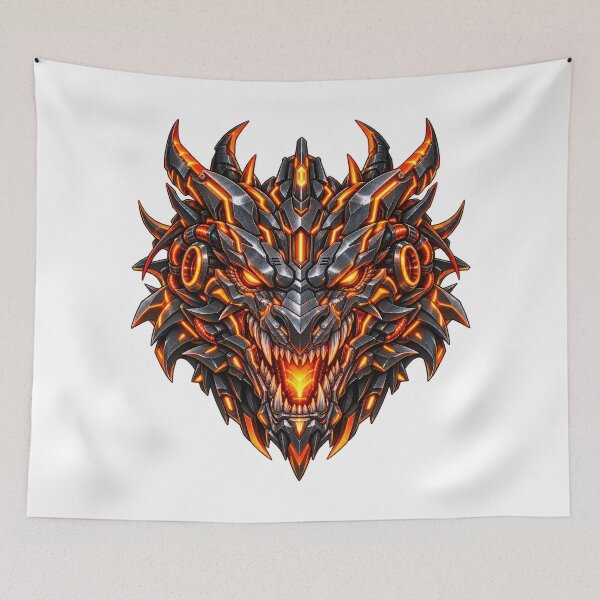 Item preview, Cyberpunk Cyber Dragon Mecha Neon Art designed and sold by RiteshCenter .