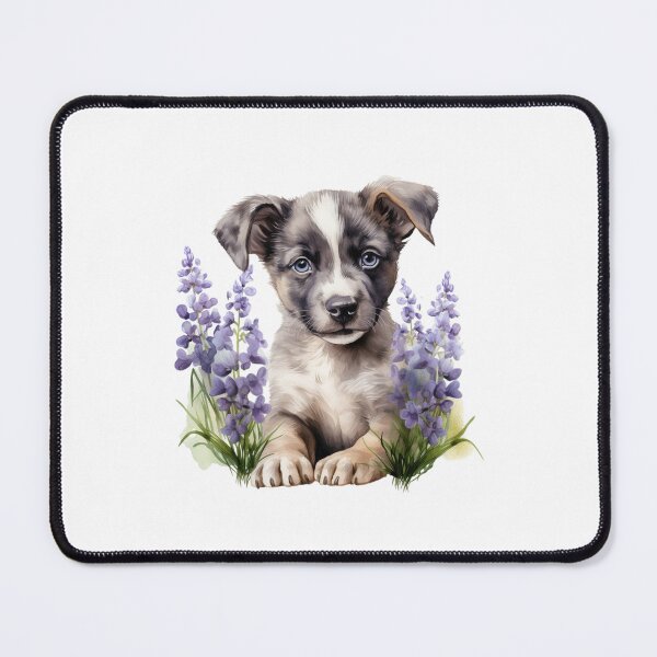 Item preview, Lupine Flower Puppy | Elegant Botanical Floral Art designed and sold by Mandayartstudio.