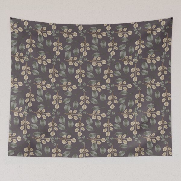 Item preview, Botanical Foliage Muted Amethyst Plum Gray Seamless Pattern Art designed and sold by ​Jyoti Digital Artist.