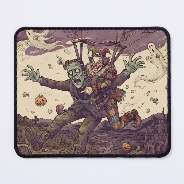 Item preview, Copy of High Altitude Halloween Skydiving Terror Witch Clown Parachute Art designed and sold by BrainConstip.