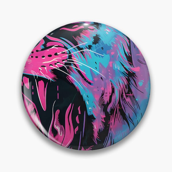 Item preview, Neon Power: Roaring Synthwave Lion designed and sold by Artdavesalzburg.