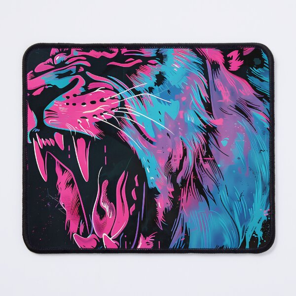 Item preview, Neon Power: Roaring Synthwave Lion designed and sold by Artdavesalzburg.