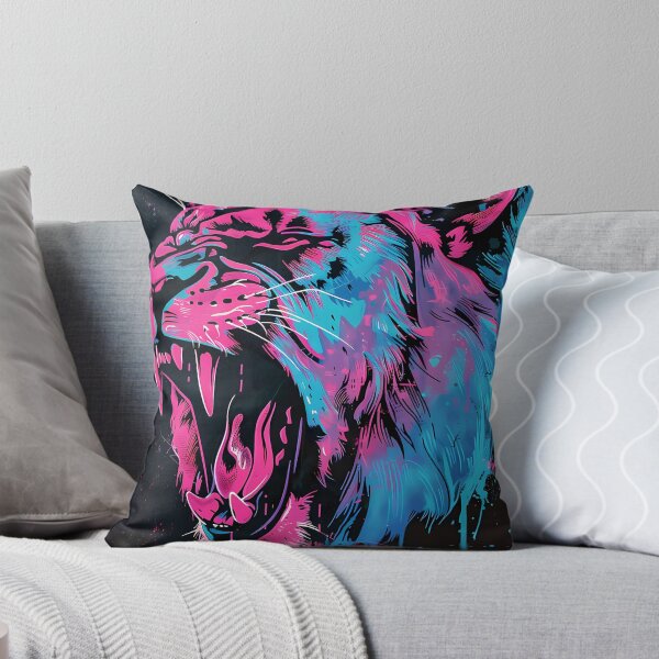 Item preview, Neon Power: Roaring Synthwave Lion designed and sold by Artdavesalzburg.