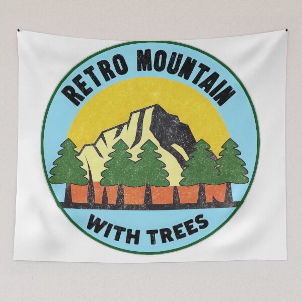Item preview, Retro mountain with trees vintage Art designed and sold by Expressions-Sel.