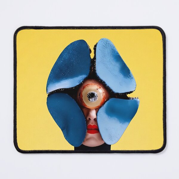 Item preview, Futuristic Cyclops Blue Flower Mask Portrait designed and sold by Yellow Zone.