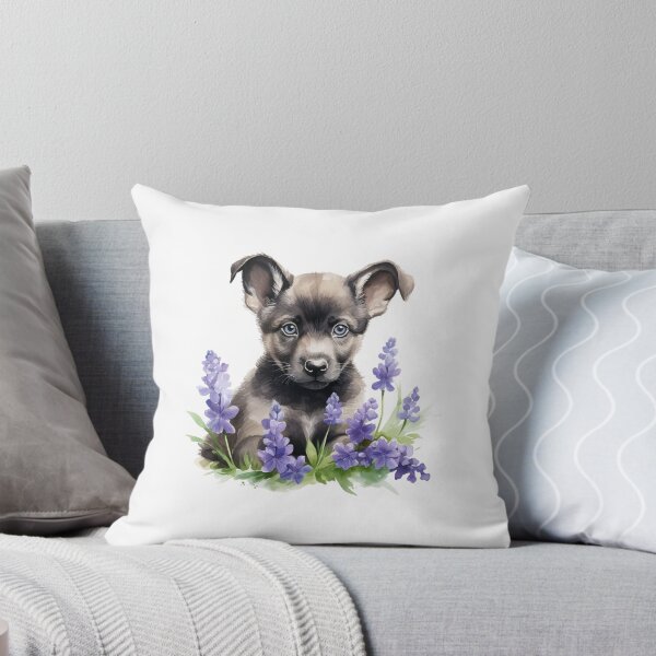 Item preview, Lupine Flower Puppy | Elegant Botanical Floral Art designed and sold by Mandayartstudio.