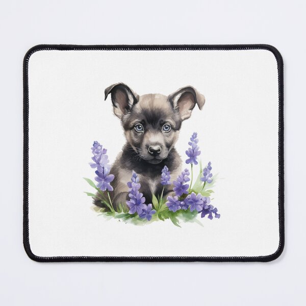 Item preview, Lupine Flower Puppy | Elegant Botanical Floral Art designed and sold by Mandayartstudio.
