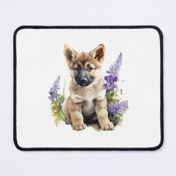 Item preview, Lupine Flower Puppy | Elegant Botanical Floral Art designed and sold by Mandayartstudio.