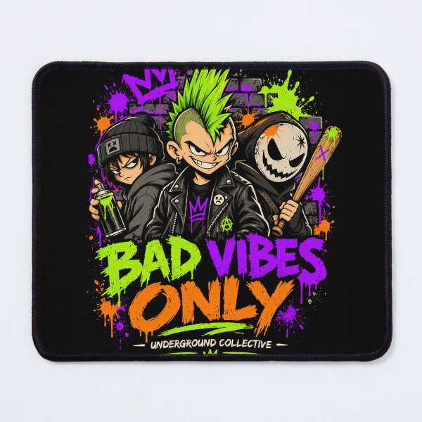 Item preview, Bad Vibes Only – Underground Punk Streetwear designed and sold by Aura Craft Co..
