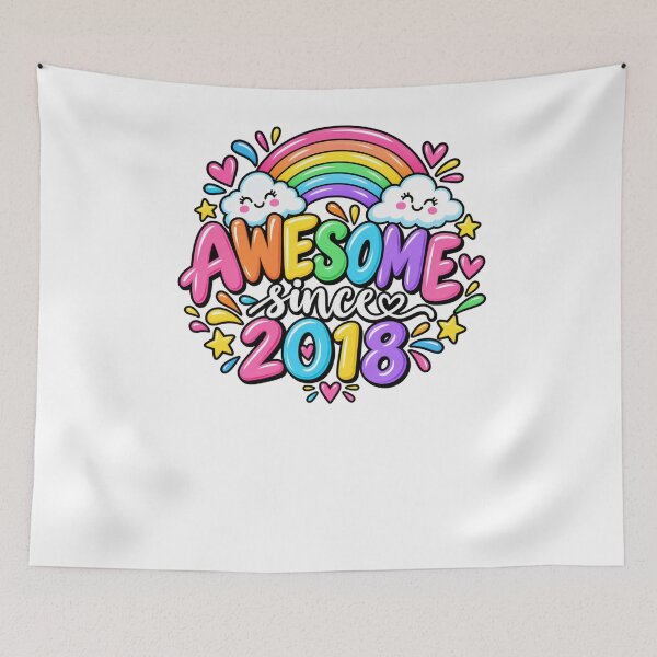 Item preview, Awesome Since 2018 Birthday Born 2018 Celebration designed and sold by drawwiika+44.