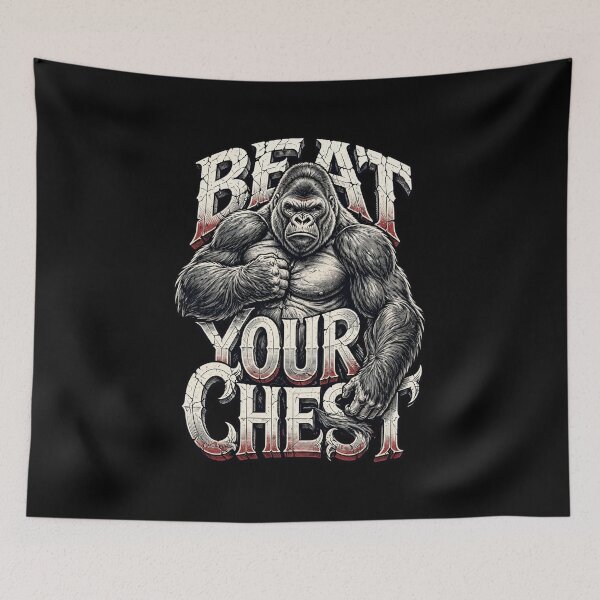 Item preview, Gorilla Beat Your Chest – Powerful Silverback Gorilla Art, Great Ape Primate Design, Wild Jungle Animal, Gorilla Strength Artwork, Wildlife Lover Gift, Bold Chest Beating Gorilla Graphic designed and sold by Typologystudios.