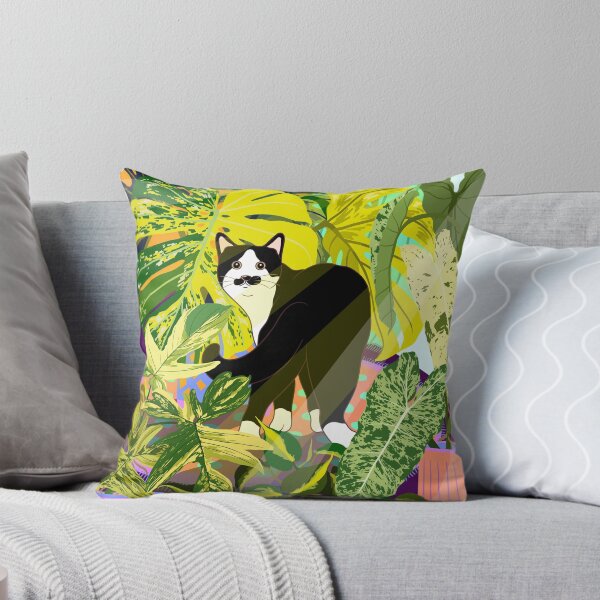 Item preview, A Mustache Tuxedo Cat’s Secret Foliage Corner designed and sold by pepinugroho.