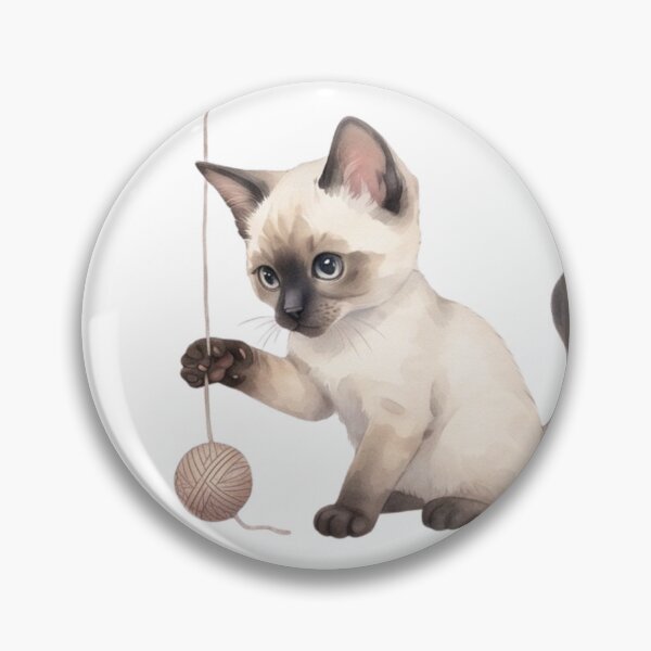 Item preview, Cute Siamese Kitten Cat Watercolour Illustration designed and sold by made by Golightly x.