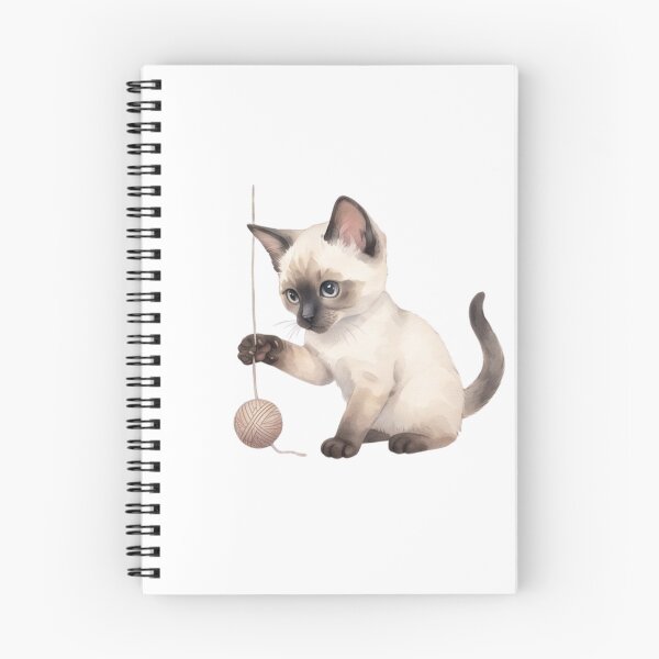 Item preview, Cute Siamese Kitten Cat Watercolour Illustration designed and sold by made by Golightly x.