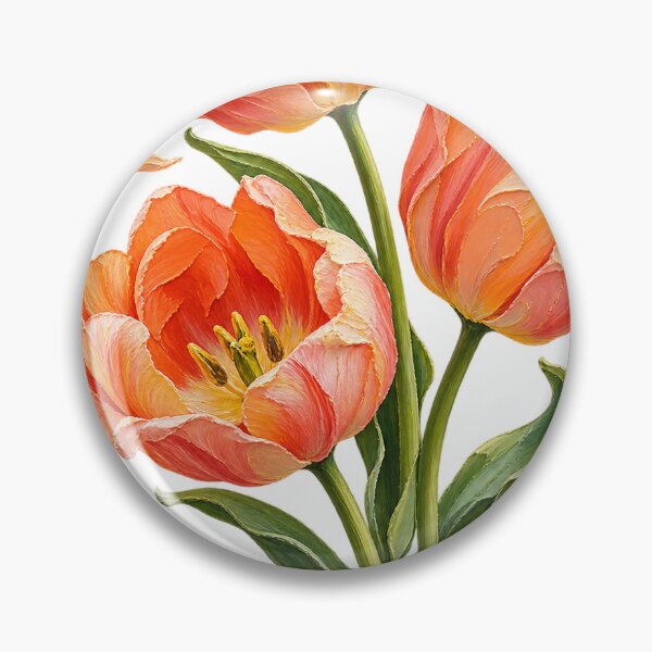 Item preview, Coral Tulips Dancing in Impasto designed and sold by NinePixel.