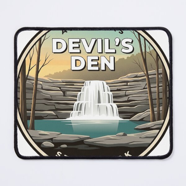 Item preview, Devils Den State Park Arkansas Waterfall Round Badge Sticker designed and sold by DetourDgn.