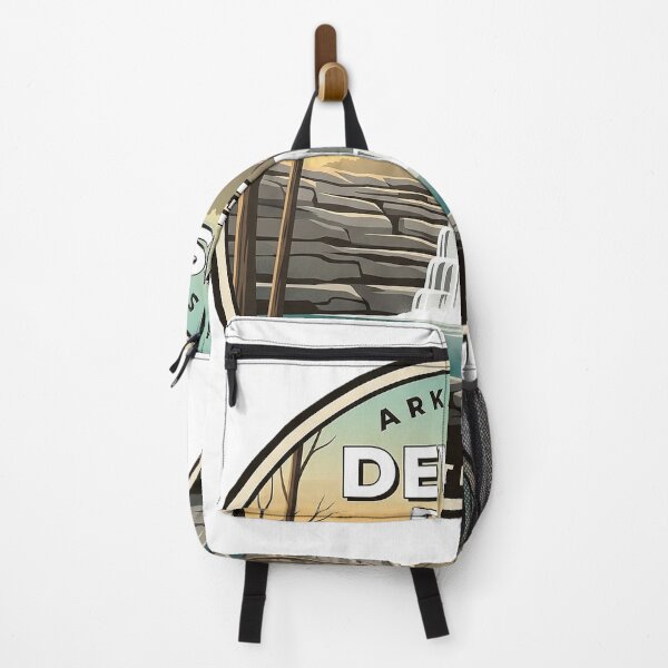 Item preview, Devils Den State Park Arkansas Waterfall Round Badge Sticker designed and sold by DetourDgn.