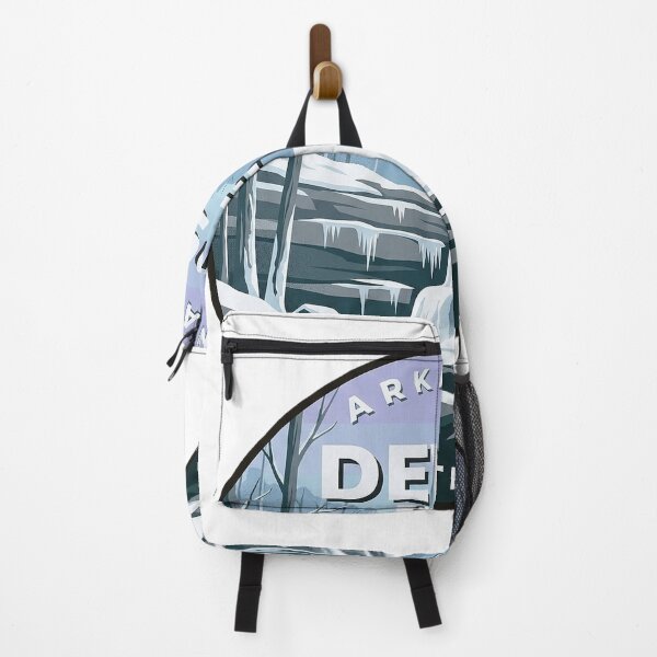 Item preview, Devils Den State Park Arkansas Winter Waterfall Badge Sticker designed and sold by DetourDgn.