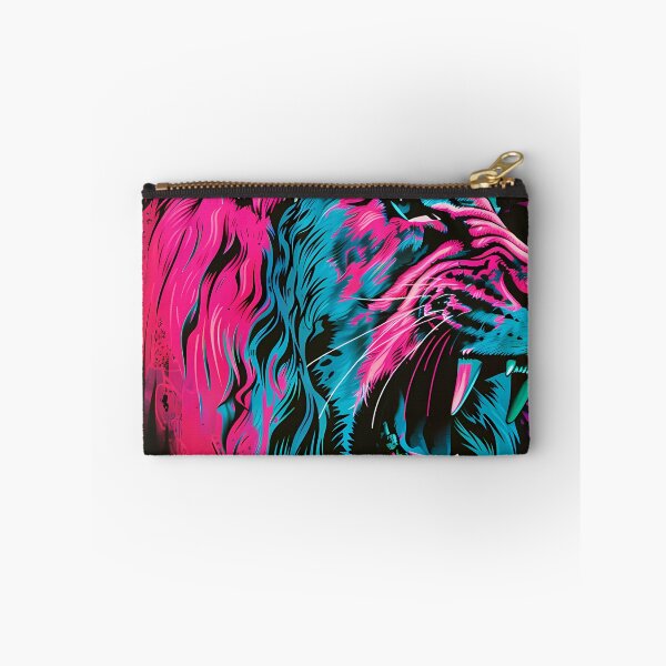 Item preview, Roaring lion in neon pop art style - synthwave big cat designed and sold by Artdavesalzburg.