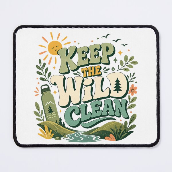 Item preview, Keep the Wild Clean Outdoor Nature Conservation Retro Hiking Art designed and sold by inkoutninja.