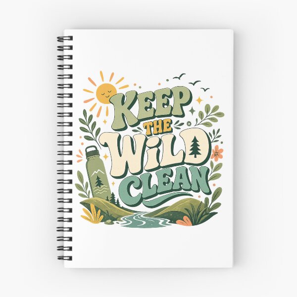 Item preview, Keep the Wild Clean Outdoor Nature Conservation Retro Hiking Art designed and sold by inkoutninja.