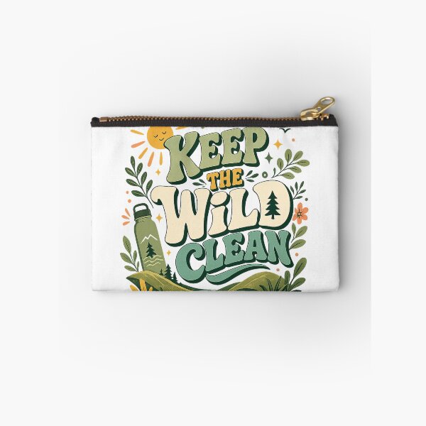 Item preview, Keep the Wild Clean Outdoor Nature Conservation Retro Hiking Art designed and sold by inkoutninja.