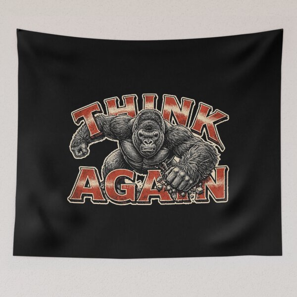 Item preview, Gorilla Think Again – Powerful Silverback Gorilla Art, Great Ape Primate Design, Wild Gorilla Strength, Jungle Wildlife Animal, Bold Gorilla Graphic, Animal Lover Gift, Funny Gorilla designed and sold by Typologystudios.