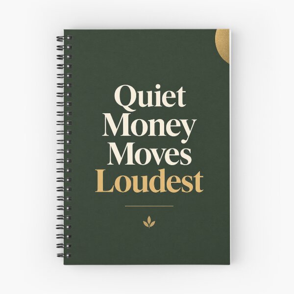 Item preview, Quiet Money Moves Loudest | Gold and Dark Green Wealth Quote designed and sold by Zaramodo.