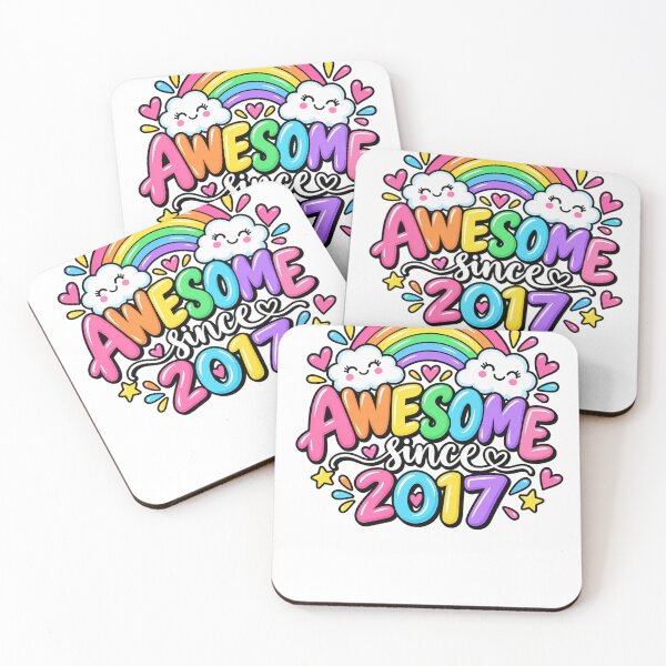 Item preview, Awesome Since 2017 Birthday Kids Girls Boys Youth Gift designed and sold by drawwiika+44.