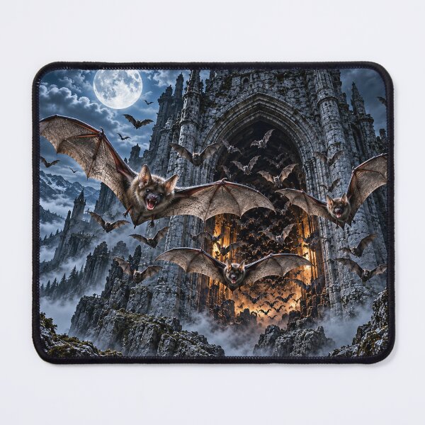 Item preview, Bat Castle – Gothic Haunted Castle Backdrop Under a Moonlit Sky designed and sold by TXLou.