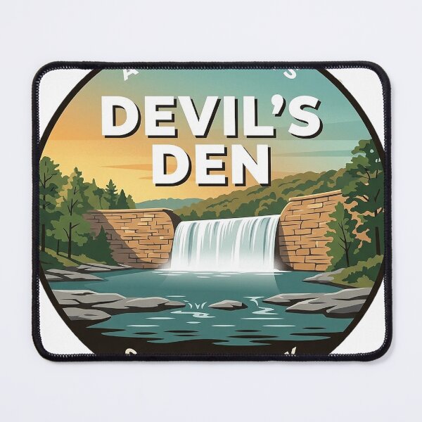 Item preview, Devils Den State Park Arkansas CCC Stone Dam Round Badge Sticker designed and sold by DetourDgn.