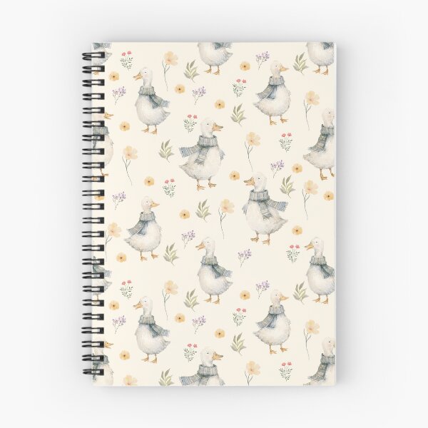 Item preview, Cozy Scarf Ducks & Wildflowers – Cottagecore Watercolor Pattern designed and sold by PaperyAndInk.