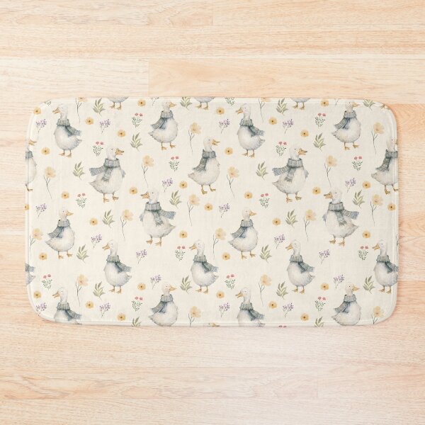 Item preview, Cozy Scarf Ducks & Wildflowers – Cottagecore Watercolor Pattern designed and sold by PaperyAndInk.