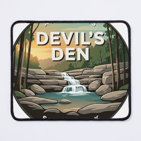 Item preview, Devils Den State Park Arkansas Lee Creek Cascade Badge Sticker designed and sold by DetourDgn.