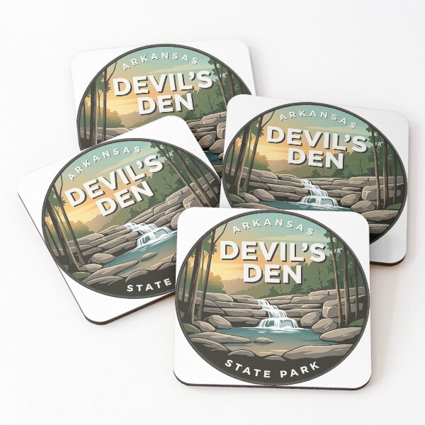 Item preview, Devils Den State Park Arkansas Lee Creek Cascade Badge Sticker designed and sold by DetourDgn.