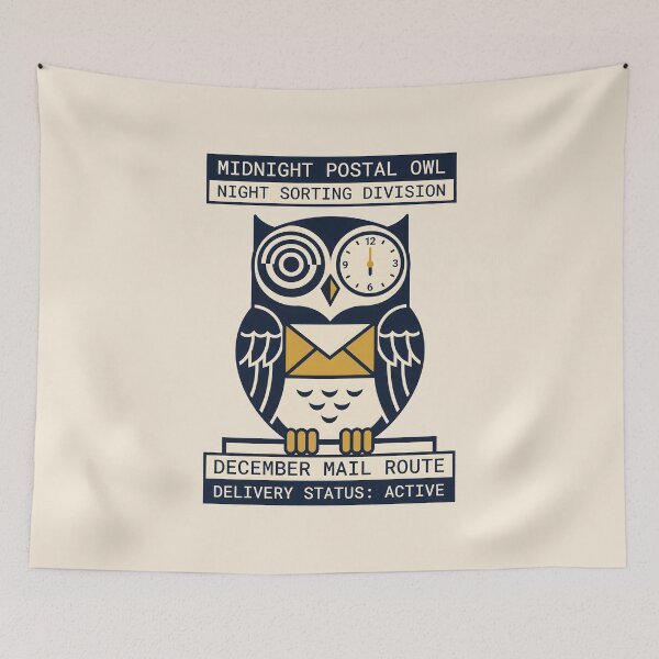 Item preview, Midnight Postal Owl Night Shift Delivery Mail Humor designed and sold by SplashTastic.