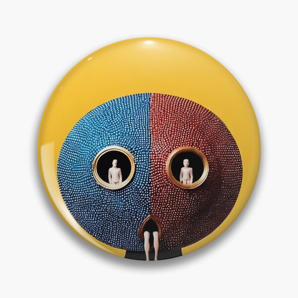 Item preview, Abstract Yellow and Red Dotted Mask Portrait designed and sold by Yellow Zone.